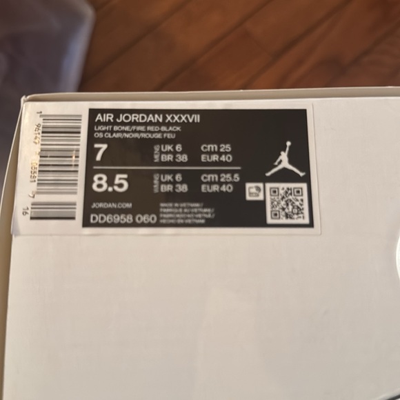 Jordan Kids' Black, White, and Purple Sneakers - Picture 7 of 7